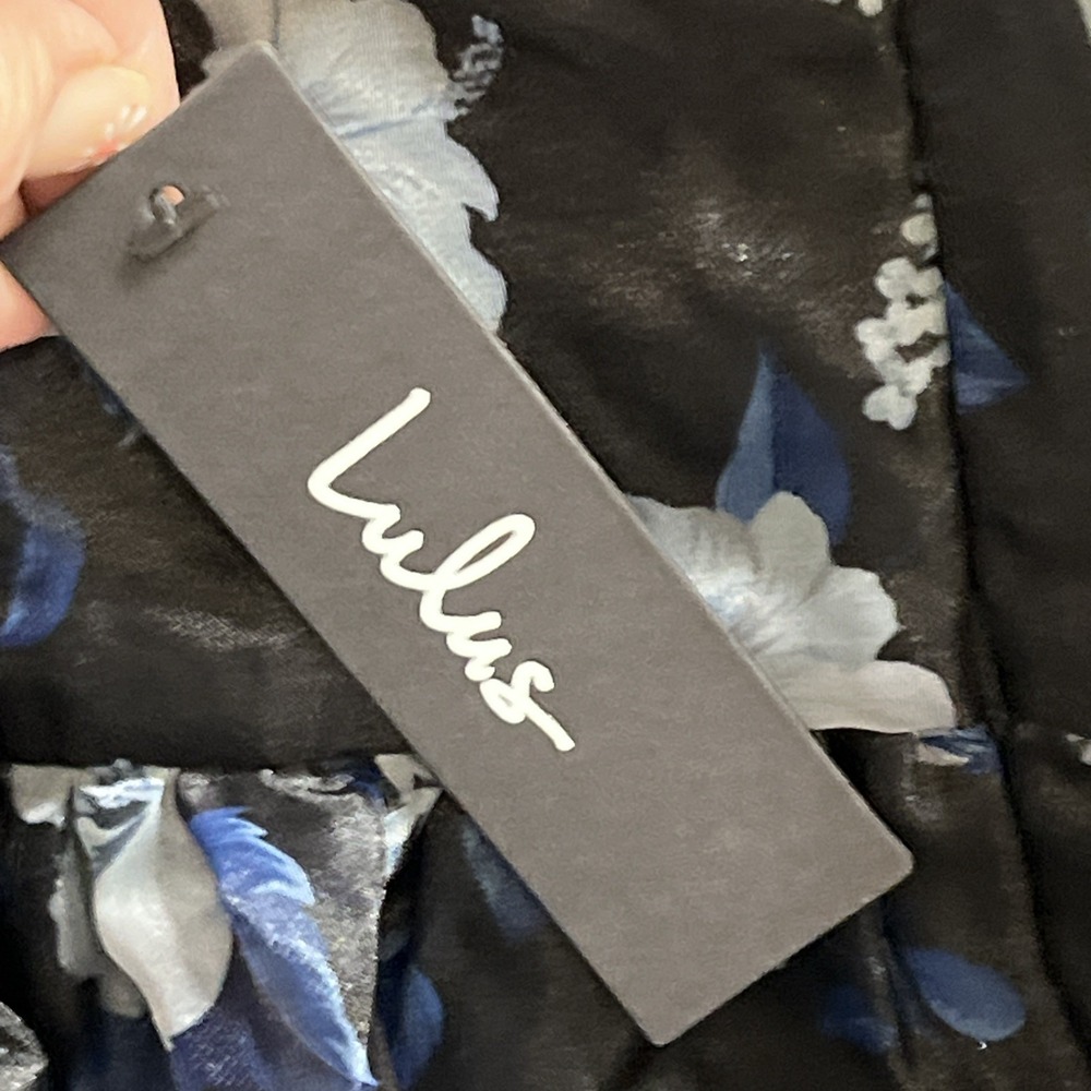 Lulus Dress Black Floral Organza Bustier Midi Size XXL Event Gala Wedding Guest - Picture 6 of 14